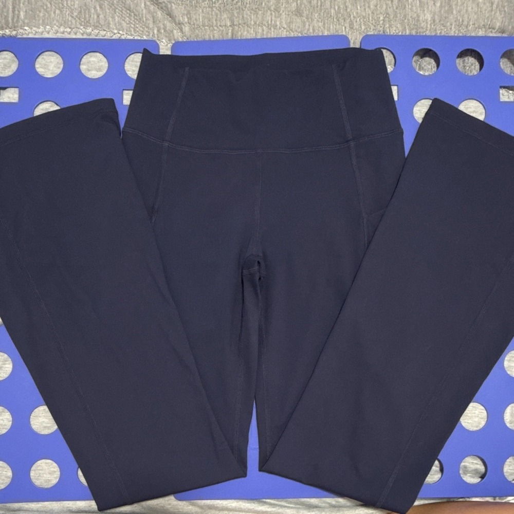 Fabletics PureLuxe Navy High-Waist Pull On Flare Leggings Women's S